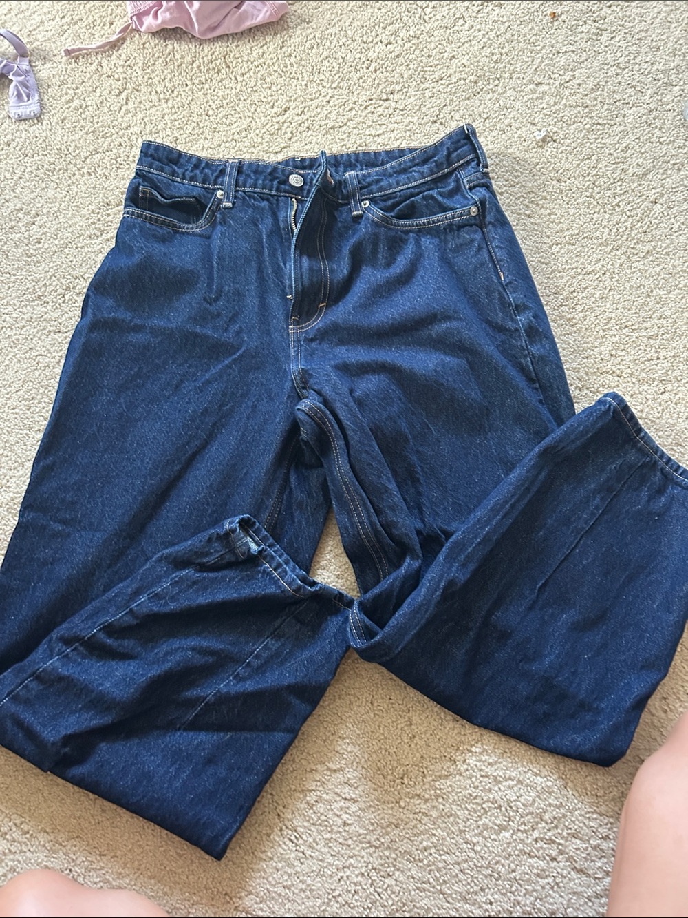 Classic Women's Boyfriend Jeans in Deep Blue Wash